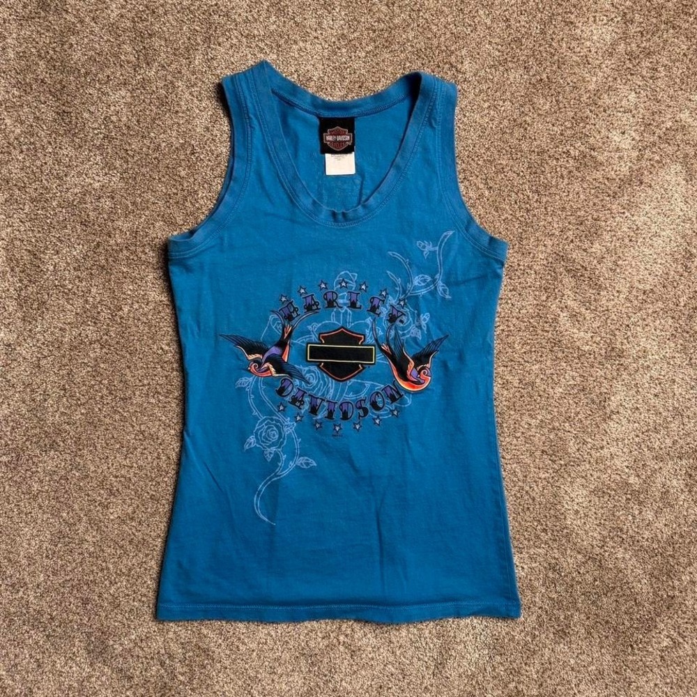 BLUE HARLEY DAVIDSON "SEAFORD" TANK TOP